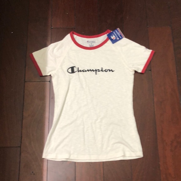 White and red champion tee, woman’s XS, never worn - Picture 1 of 3